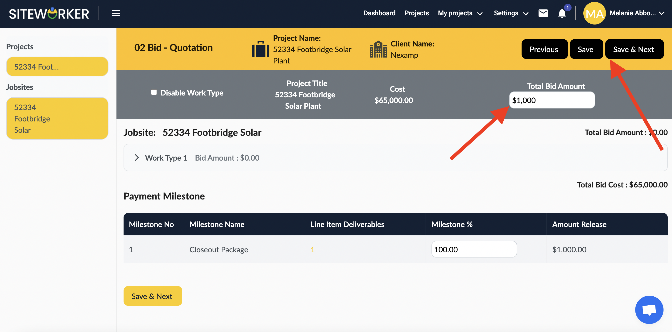  how to bid/apply on a project